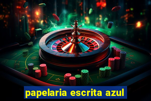 papelaria escrita azul