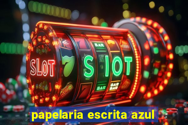 papelaria escrita azul