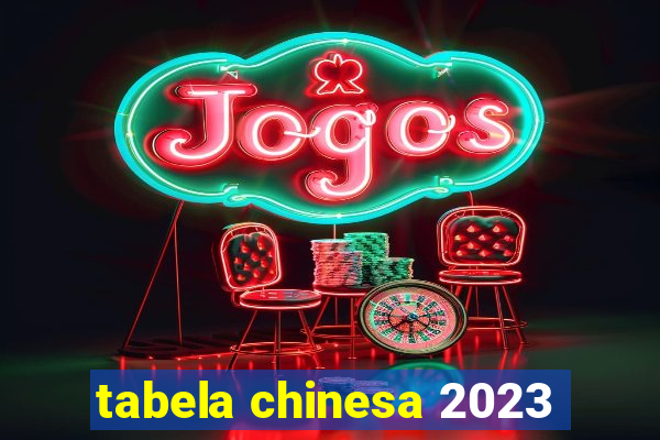 tabela chinesa 2023