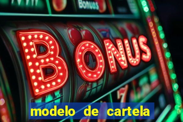 modelo de cartela de bingo em branco