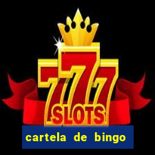 cartela de bingo cha de bebe
