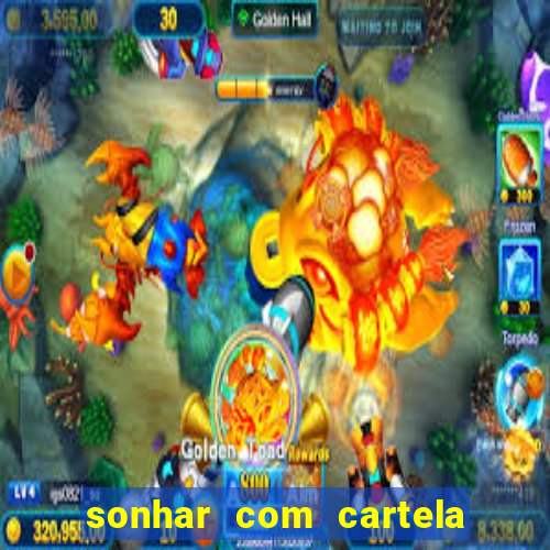 sonhar com cartela de bingo